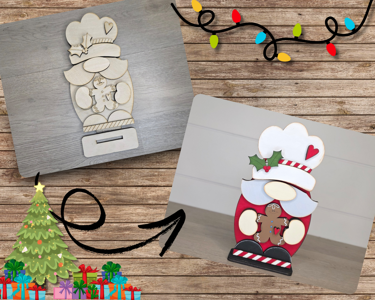 Christmas Gnome Gingerbread Shelf Sitter | #5310