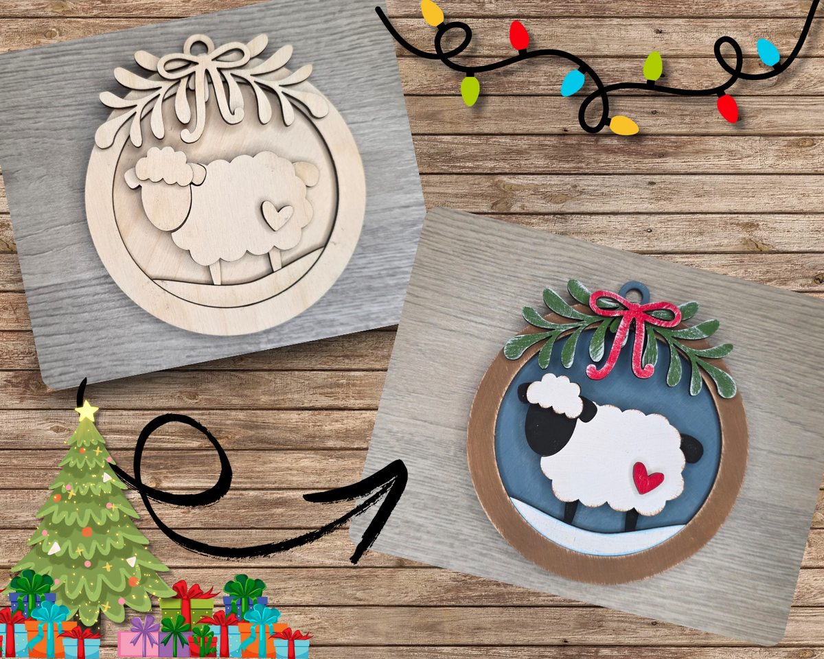 Primitive Sheep Ornament | #5338