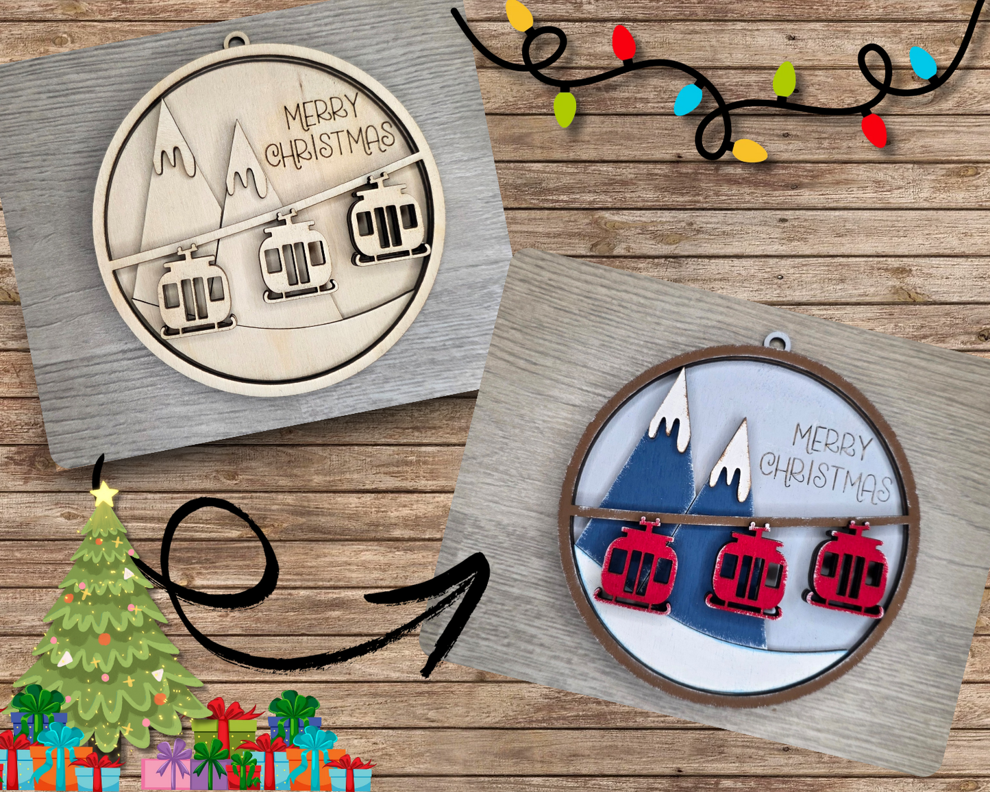 Mountain Gondola Ornament | #5358