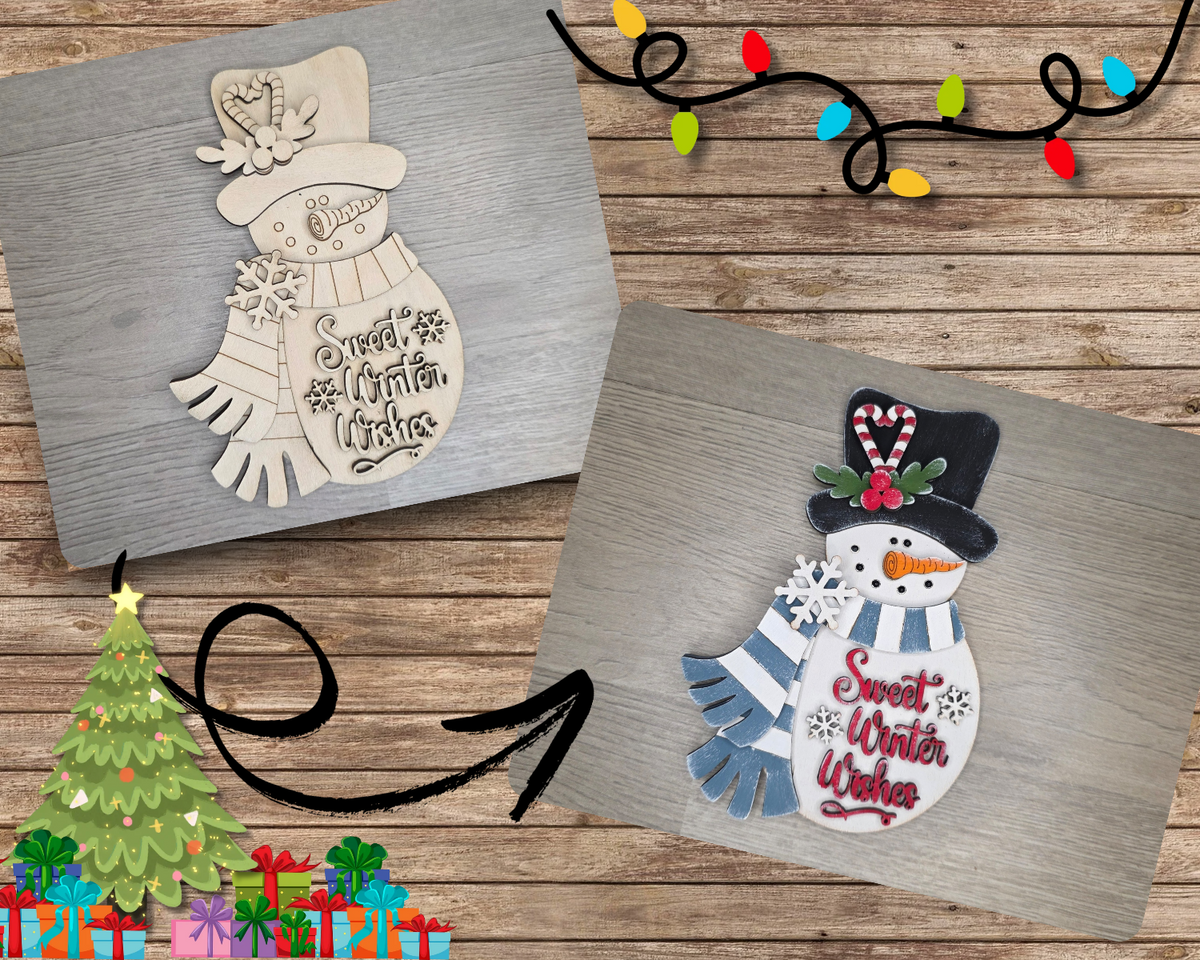 Sweet Winter wishes Snowman | #5282