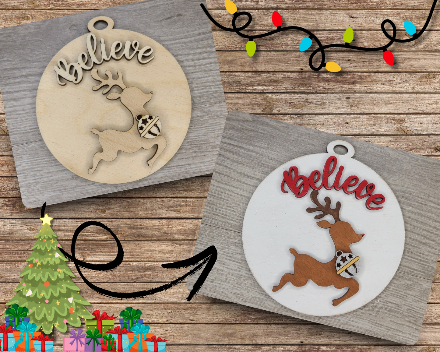 Believe Reindeer Ornament | #3360