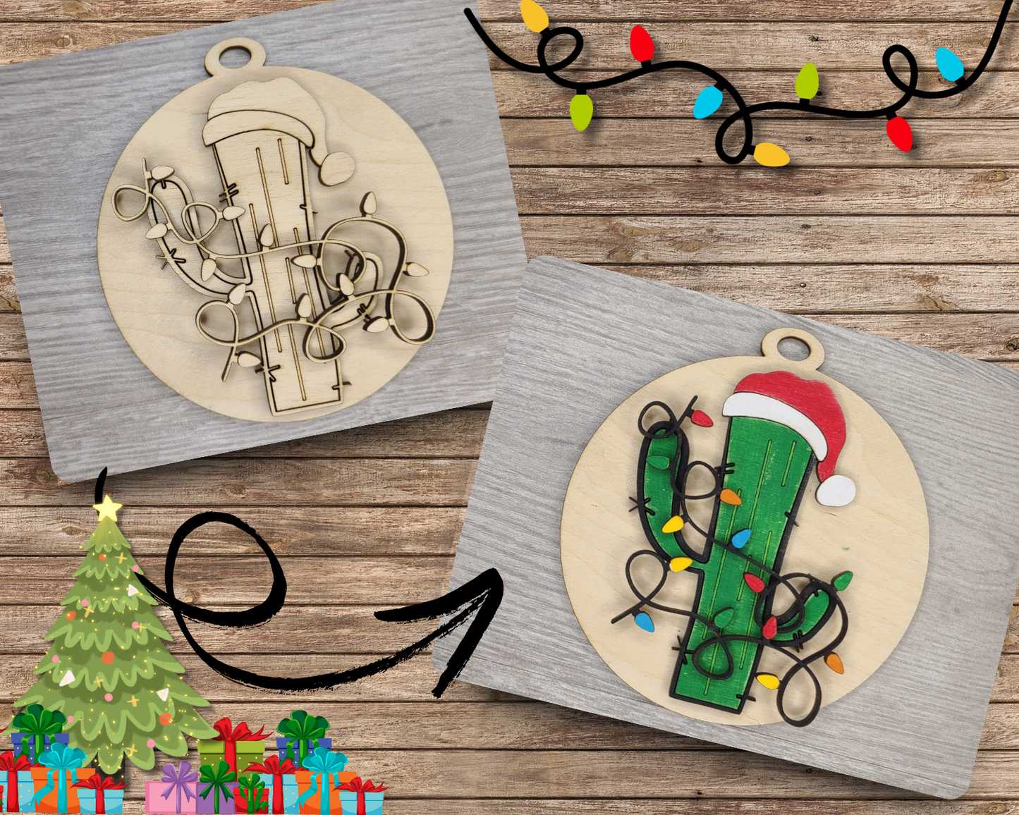 Christmas Cactus Ornament | #3593