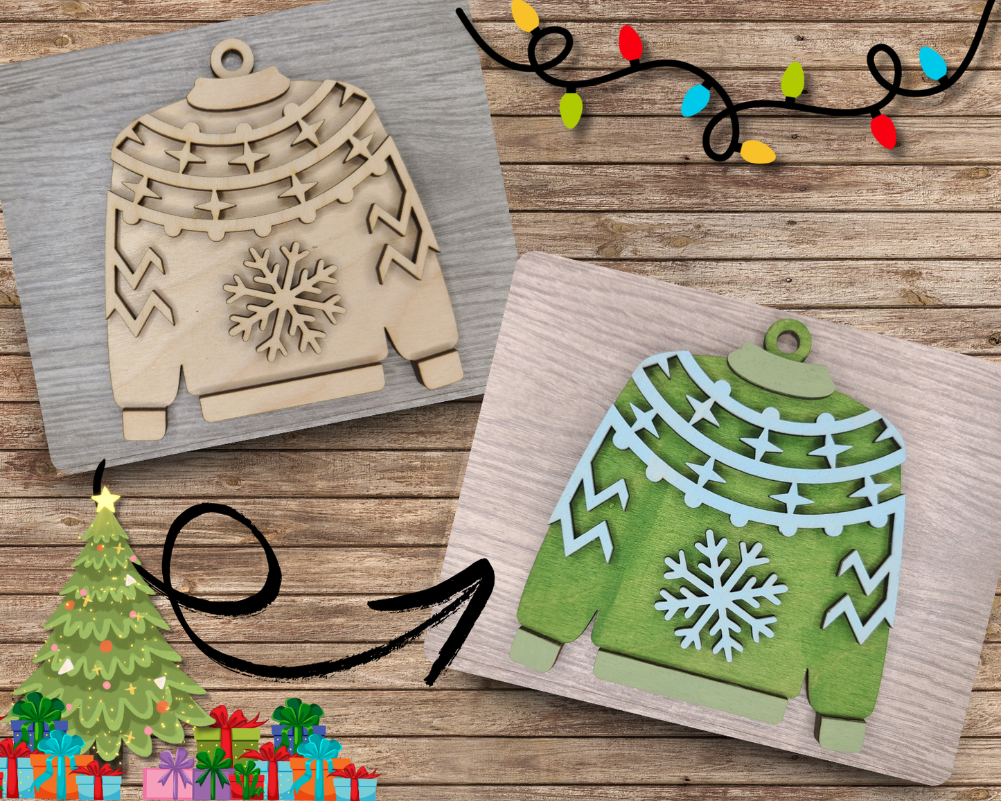 Snowflake Ugly Sweater Ornament | #3803