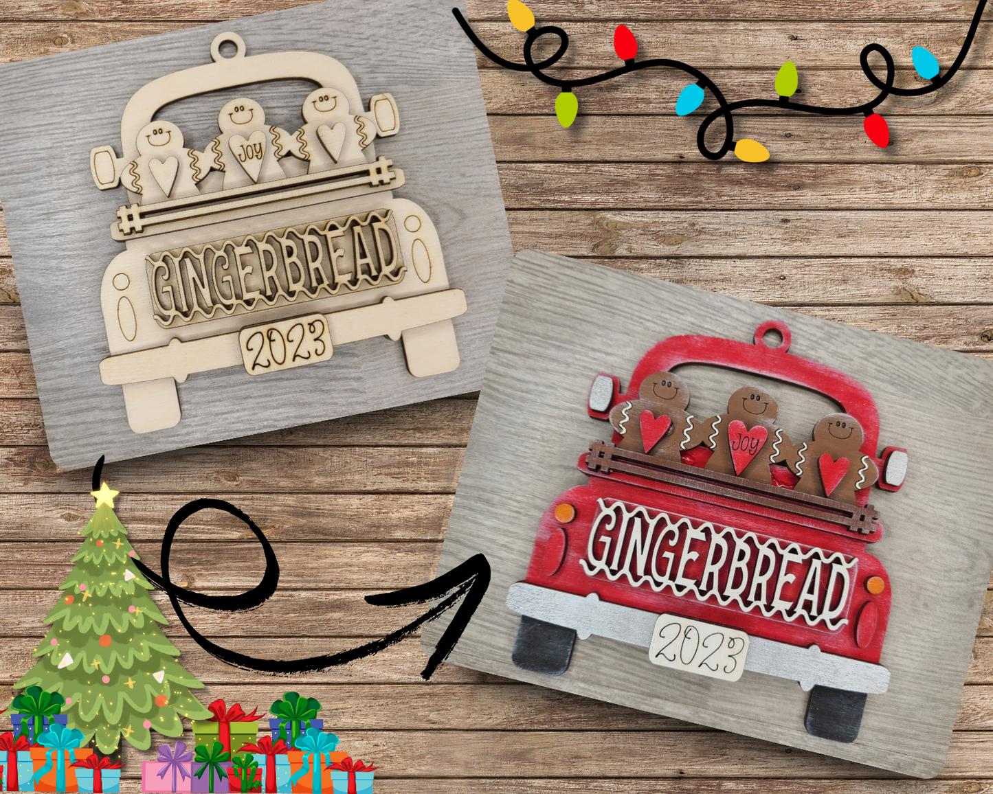 Gingerbread Truck Ornament | #3937