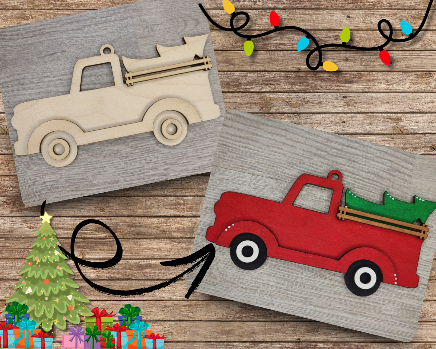 Christmas Truck Ornament | #3677