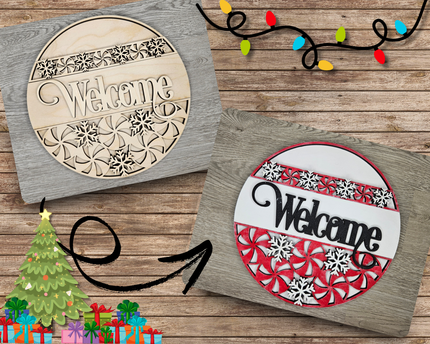 Peppermint Christmas Sign | #4325