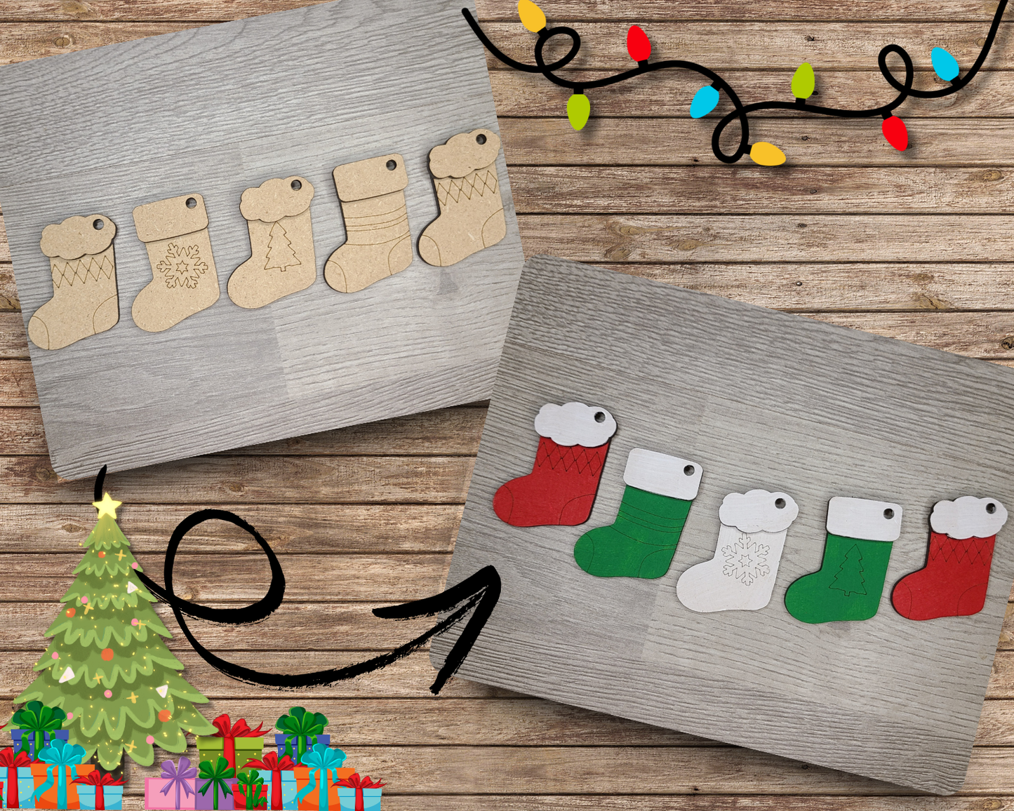 Christmas Stocking Bunting | #2956