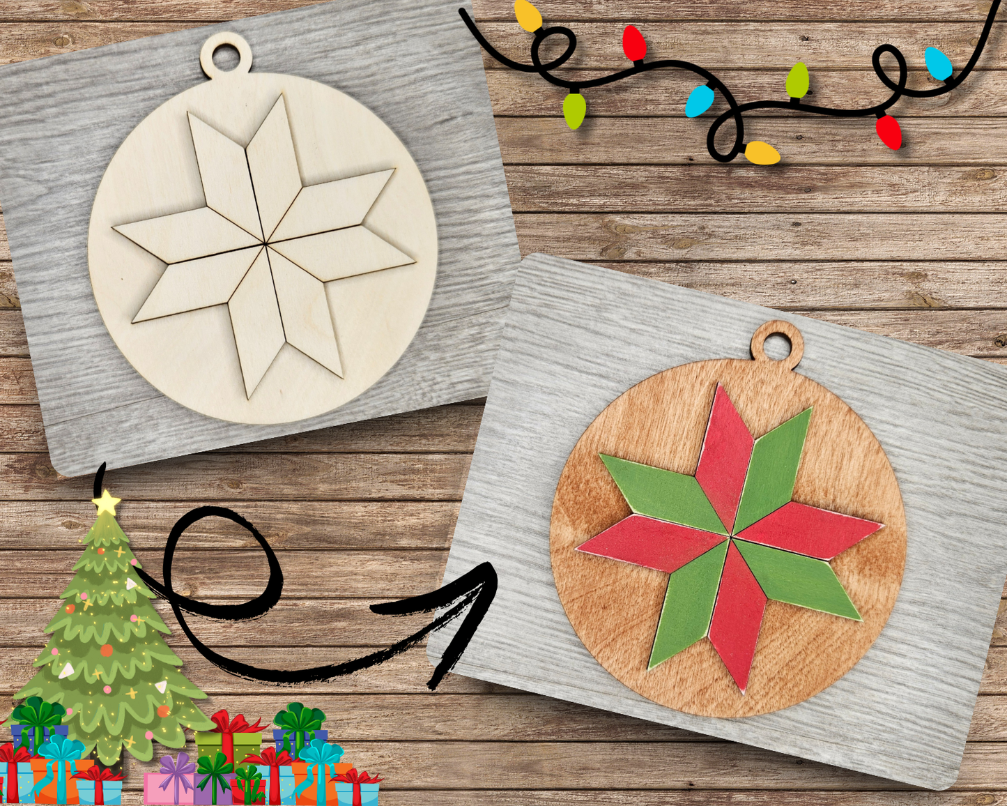 LeMoyne Star Quilt Ornament | #4186