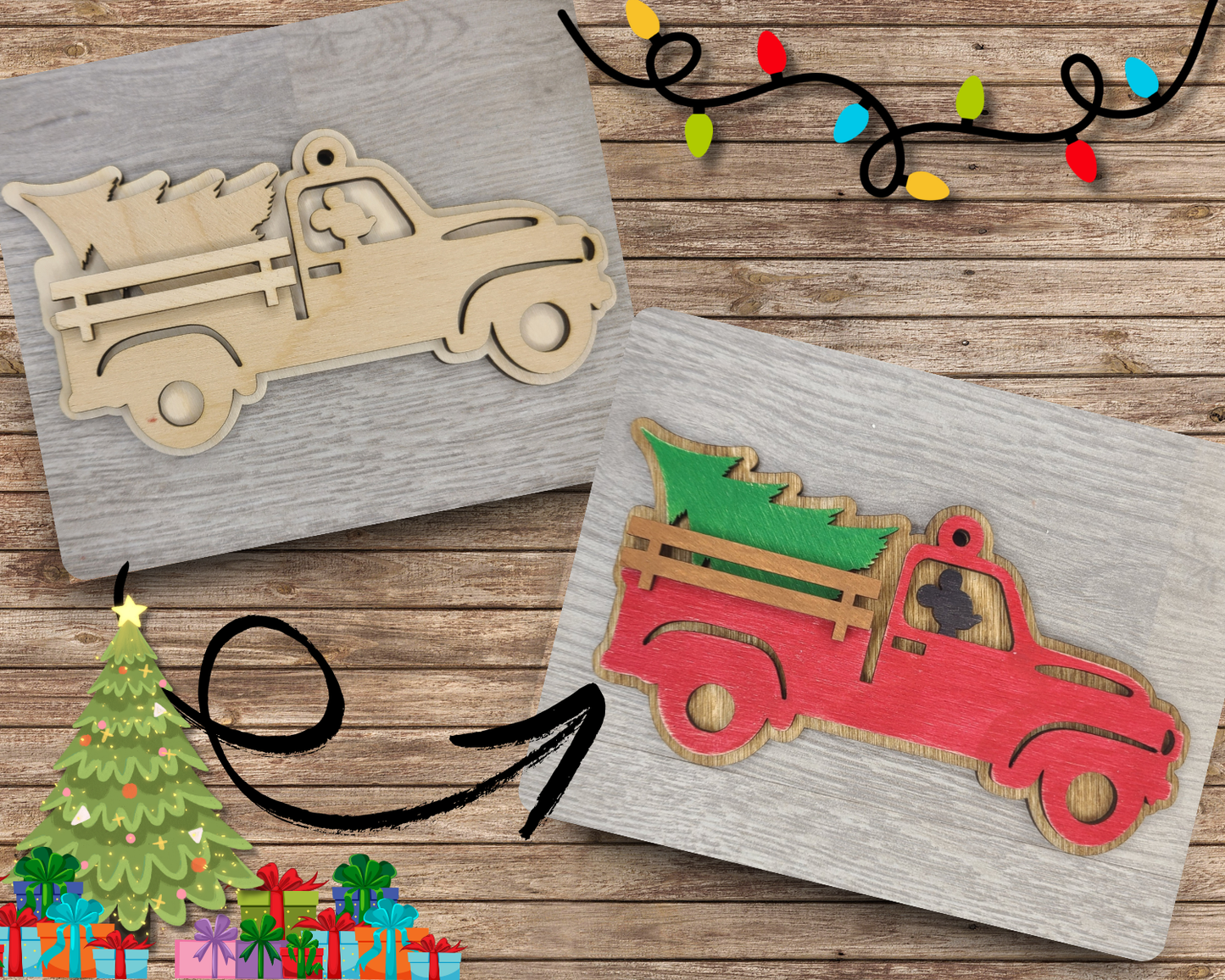 Christmas Truck Ornament | #3460