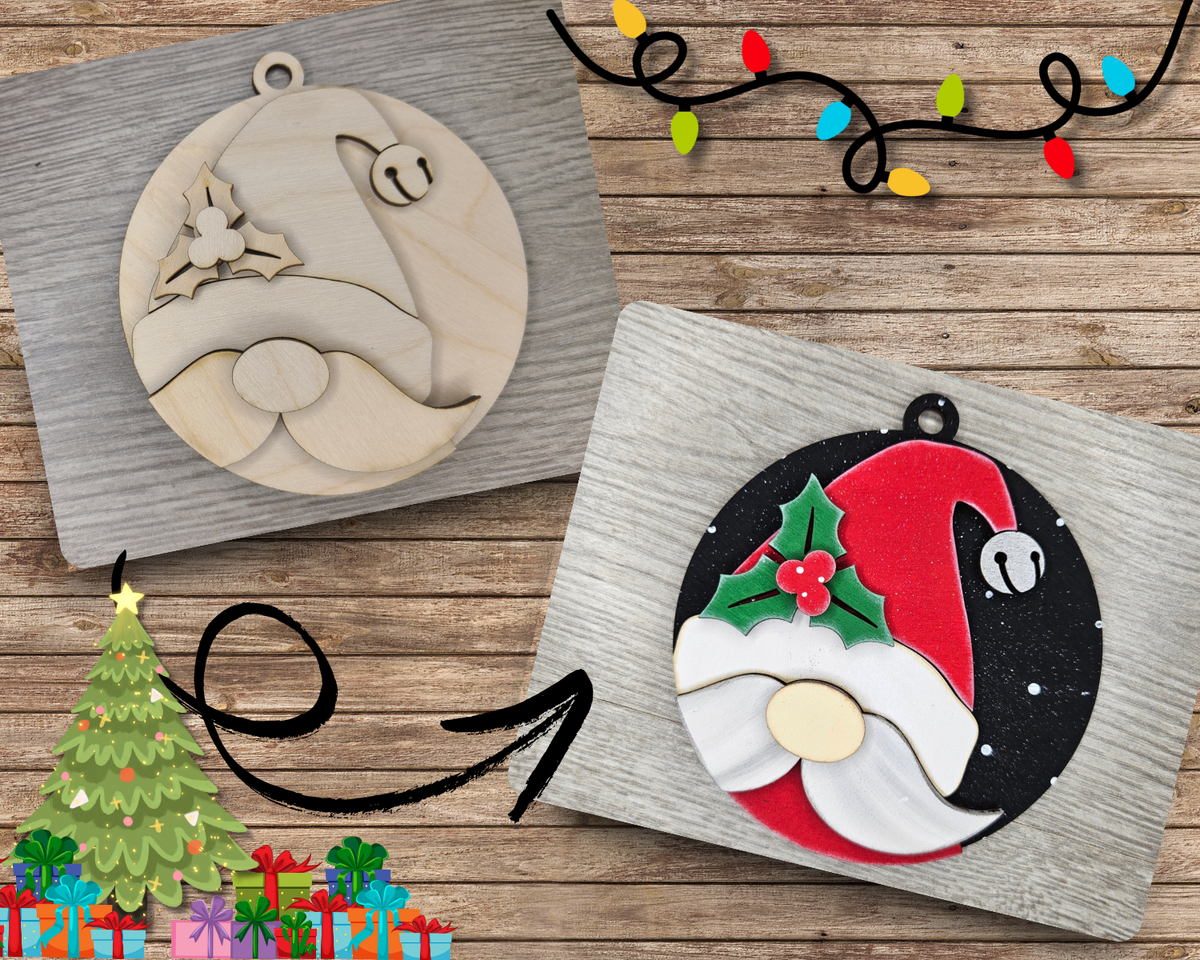 Santa Gnome Ornament |  #3490