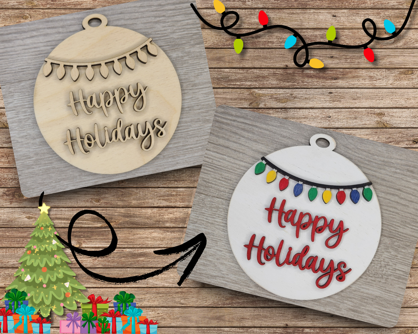 Happy Holidays Ornament | #3359