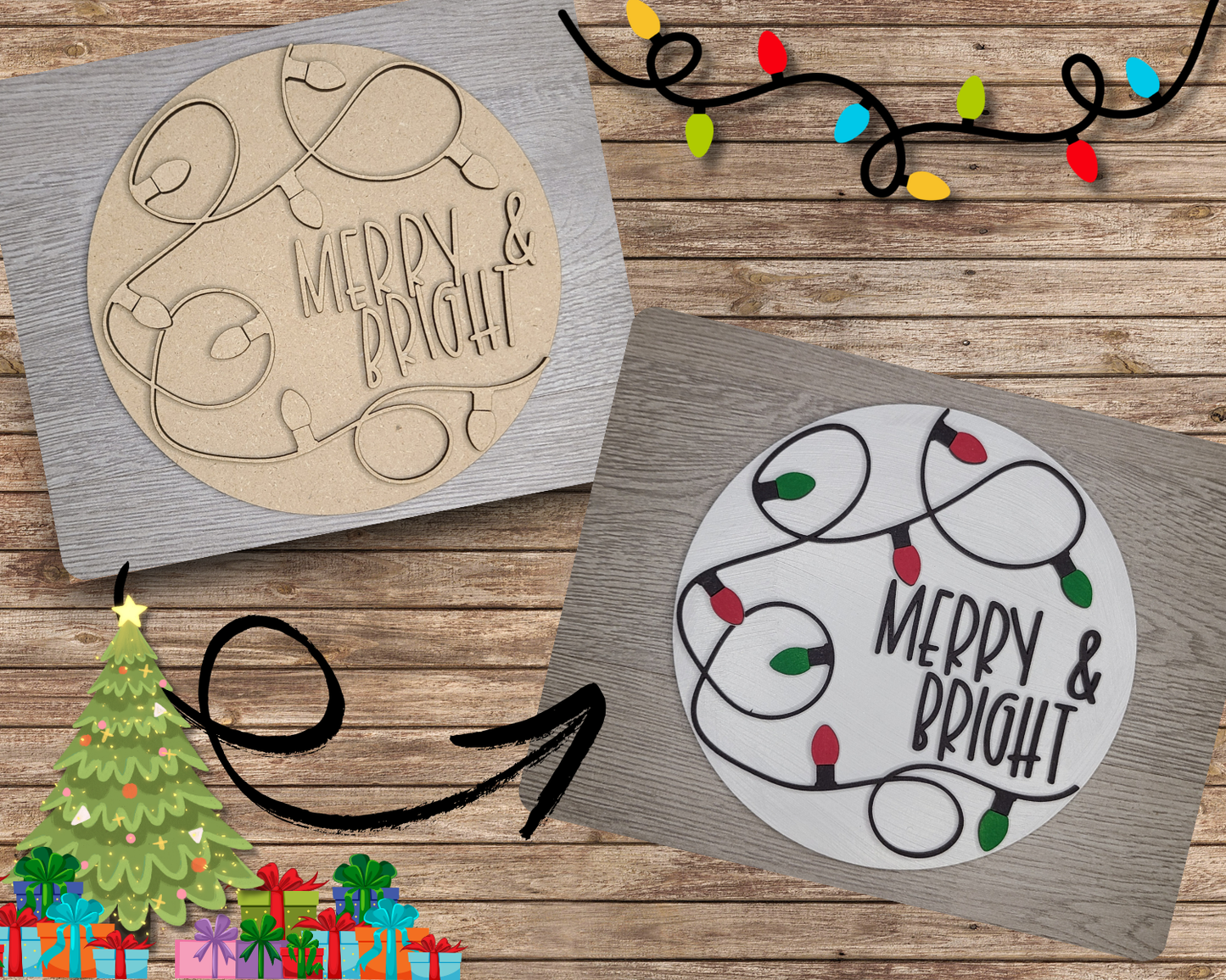 Merry & Bright Sign | #3079
