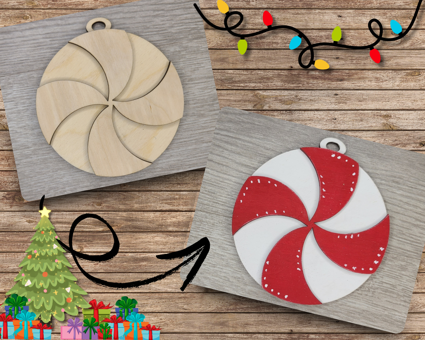 Peppermint Christmas Ornament | #3356