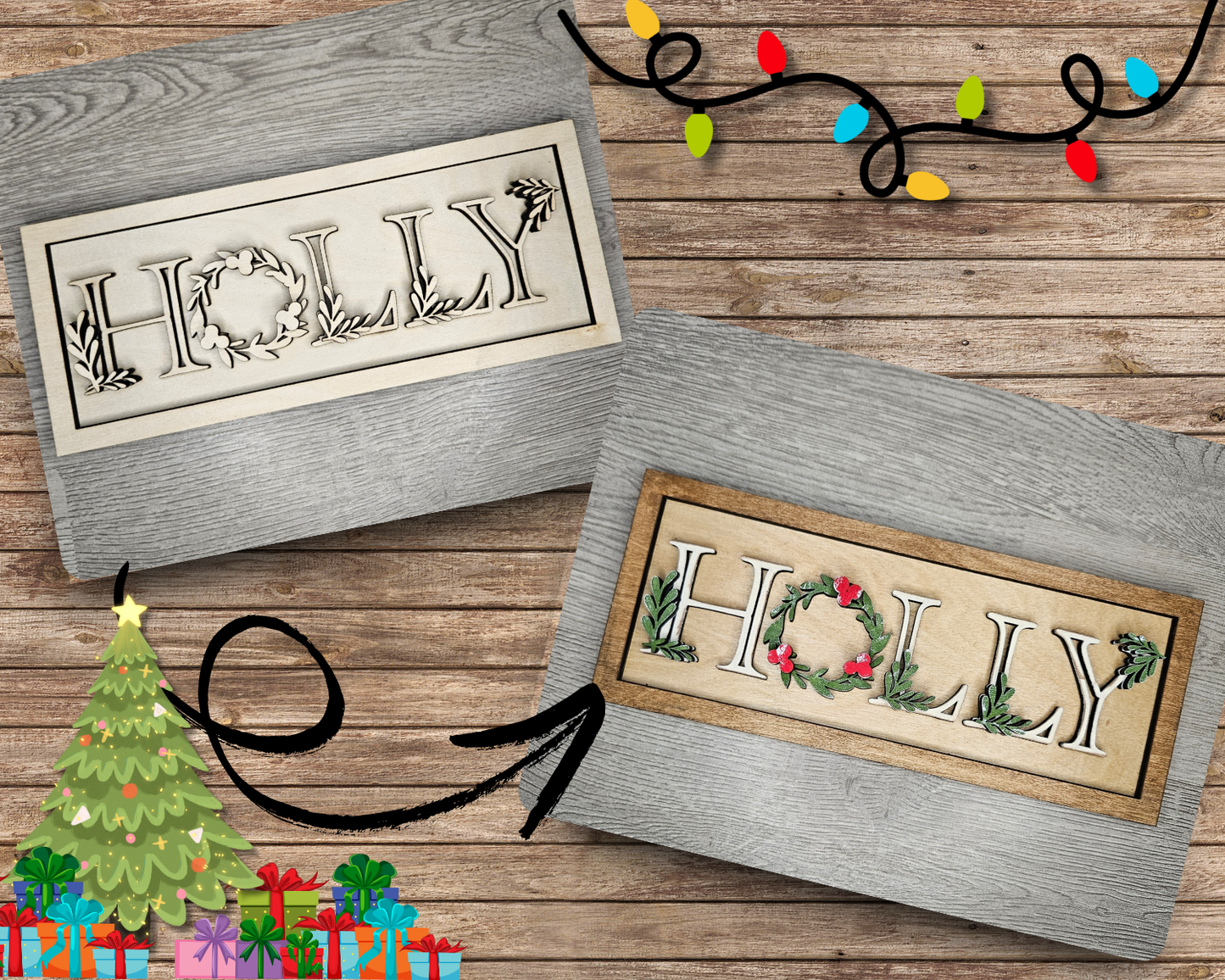 Rustic Holly Sign | #4500