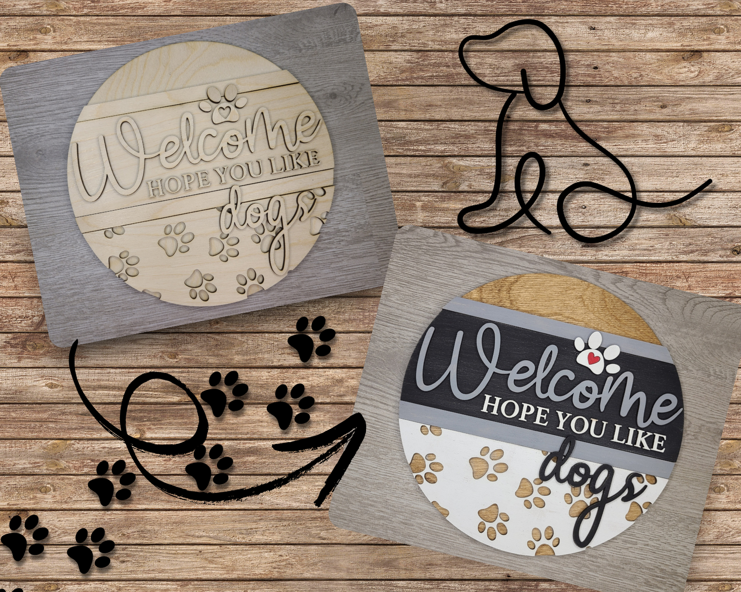 Dog Welcome Sign | #3112