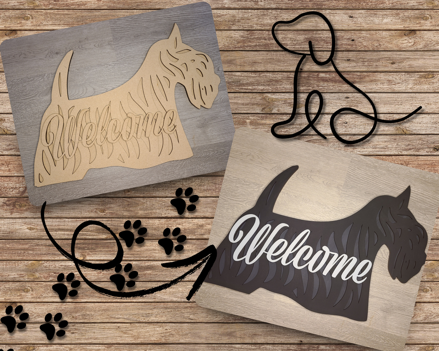 Scottie Dog Welcome Sign | #3158