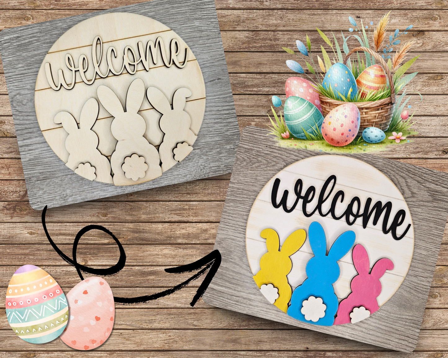 Easter Bunny Welcome Sign | #4157