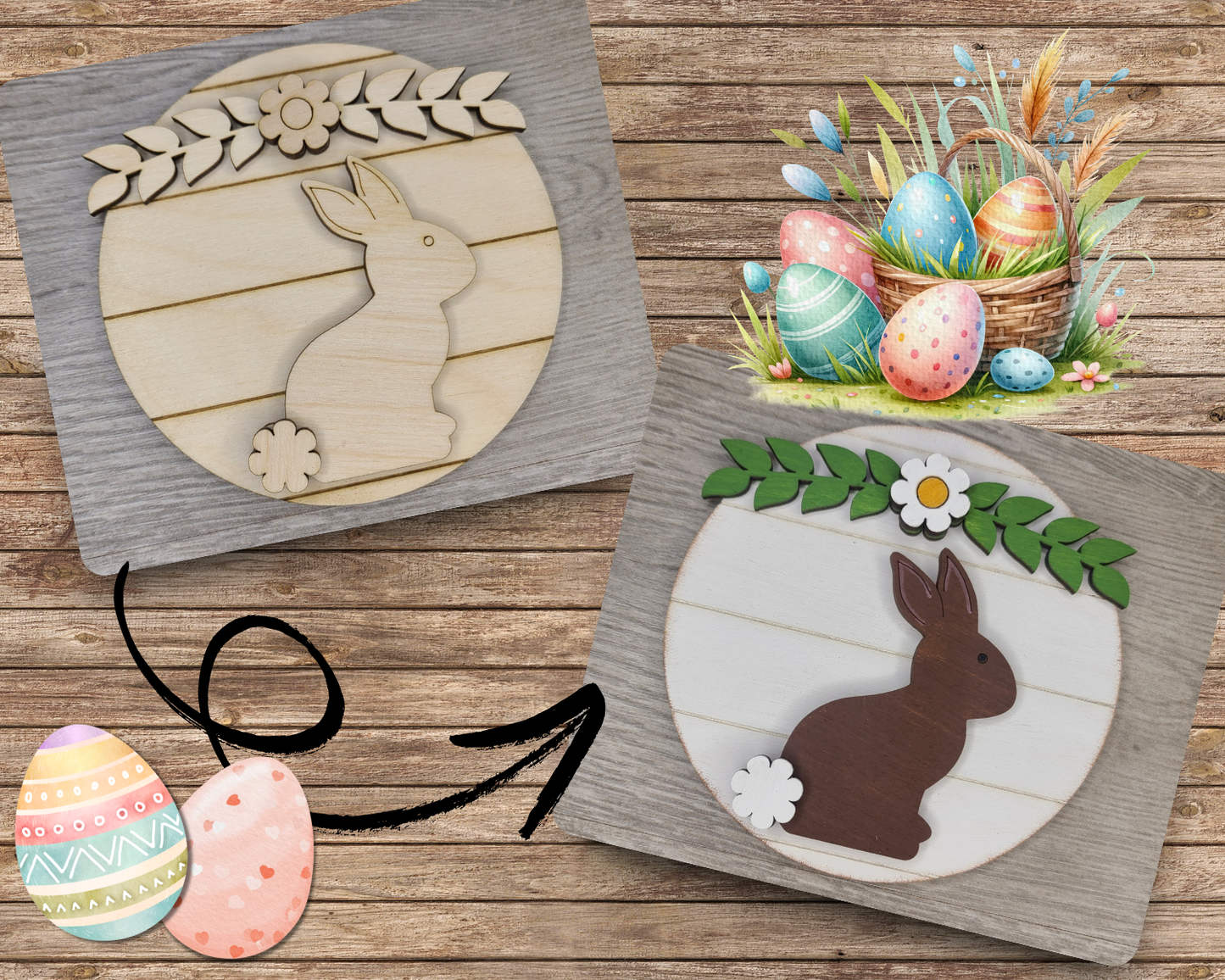 Chocolate Easter Bunny Round | #3675
