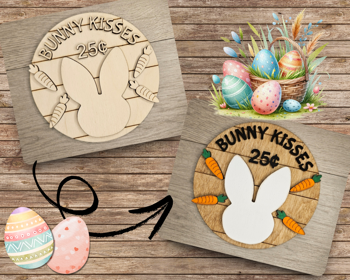 Easter Bunny Kisses Sign | #2758