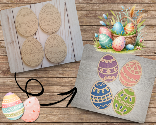 Set of 4 Decorative Easter Eggs | #2566