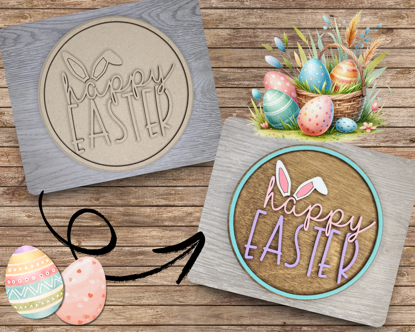 Happy Easter Bunny Sign | #3122