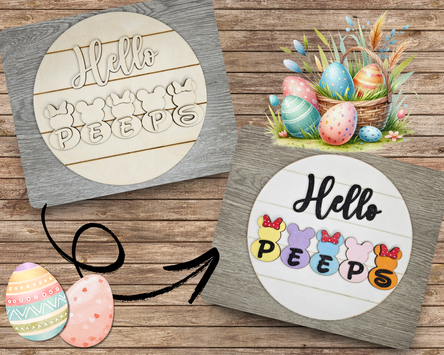 Hello Peeps Sign | #3997