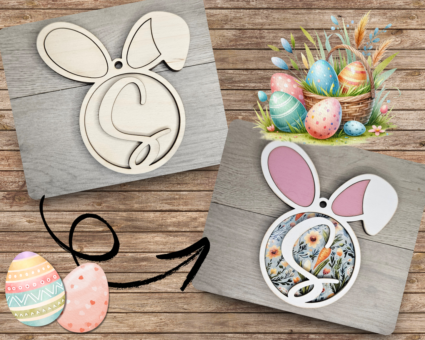 Easter Bunny Basket Tag | #4771