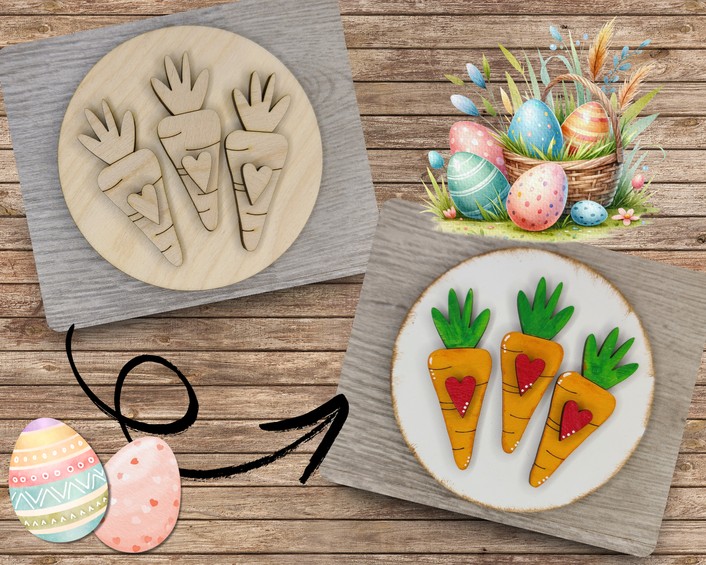 Easter Carrots Round | #3607