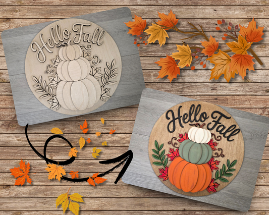 Hello Fall Stacked Pumpkins | #5028