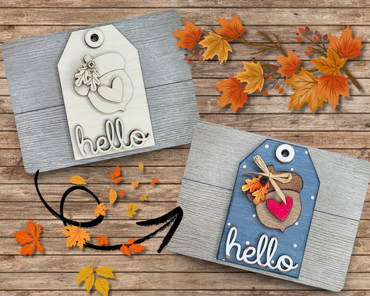 Hello Fall Acorn Tag | #5040