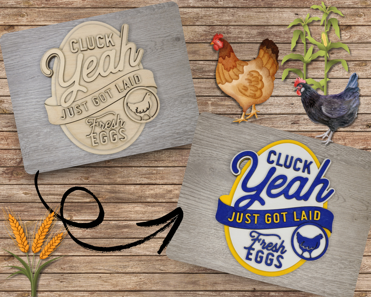 Just got laid Chicken Coop Sign | #3698