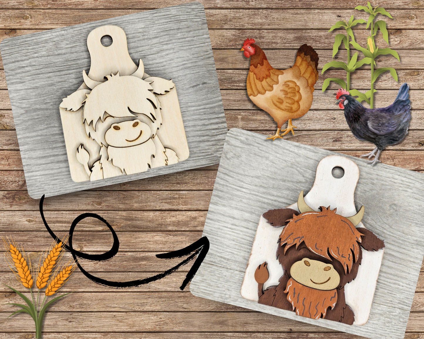 **SHOW OVERSTOCK SALE** mini kit Highland Cow Tag | #4144