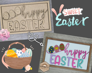 Happy Easter Sign | Easter Crafts | DIY Craft Kits | Paint Party Supplies | Easter Decor | #3091
