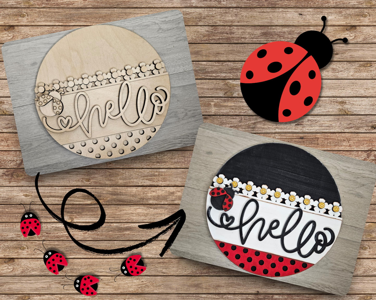 Hello Lady Bug Decor | #4754