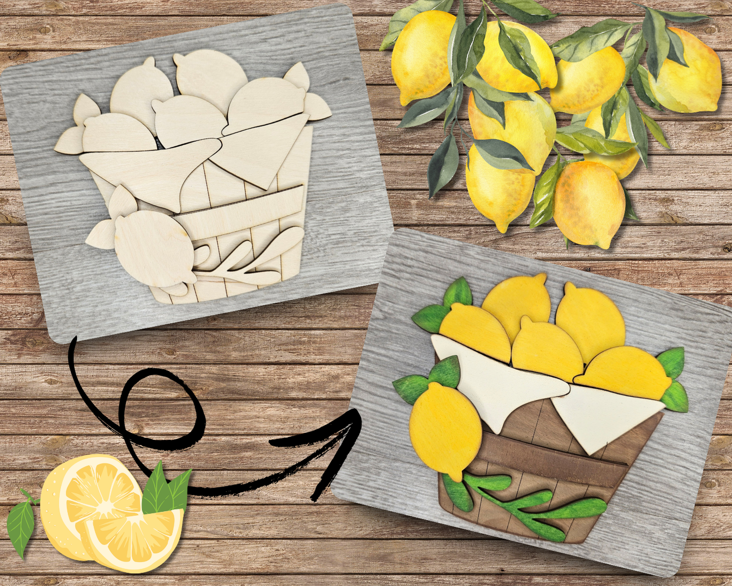 Lemon Basket Decor | #4273