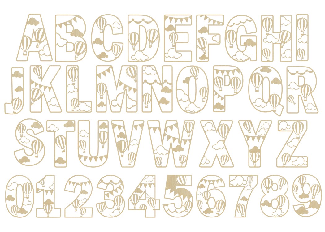 Hot Air Balloon Letters & Numbers | #3397