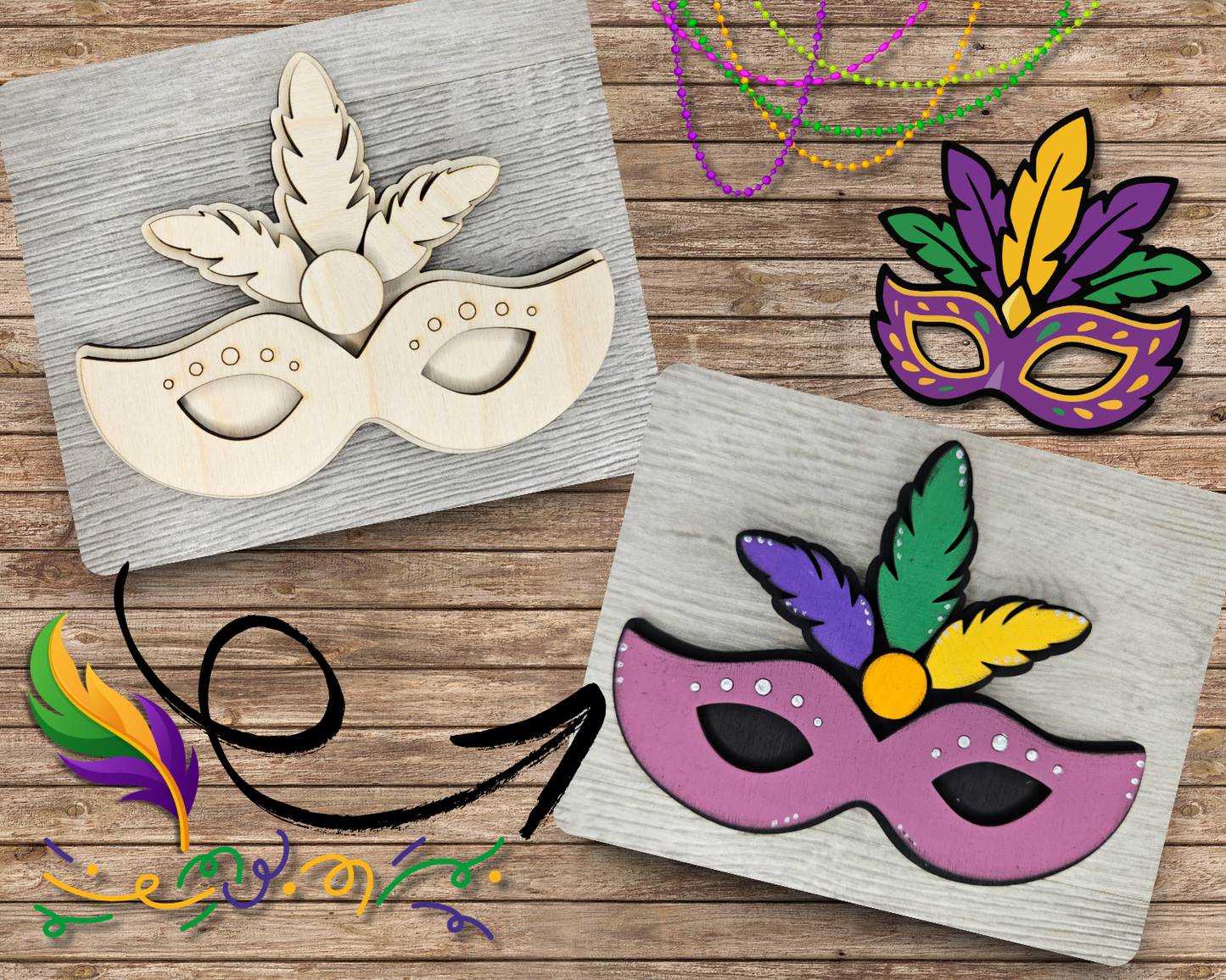 Mardi Gras Masquerade Mask | #4594