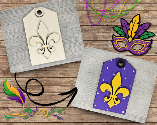 Mardi Gras Fleur De Lis Tag | #4591