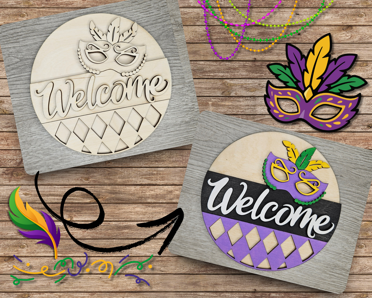 Mardi Gras Welcome Sign | #4036