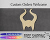 Maleficent Horns Halloween Craft Door decor DIY Paint kit #2311 - Multiple Sizes Available - Unfinished wood Cutout Shapes
