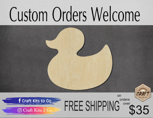 Rubber Duck Cutout | Wood Shape | Wood Cutouts | #1937 - Multiple Sizes Available - Unfinished Cutout Shapes