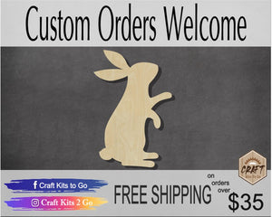 Bunny Cutout Easter Bunny Animal cutouts wood cutouts DIY Paint kit #3794 - Multiple Sizes Available - Unfinished Cutout Shapes