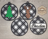 Plaid Deer Ornament Christmas Decor DIY Paint kit #2291 - Multiple Sizes Available - Unfinished Wood Cutout Shapes