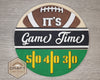 Game Time Football Sign DIY Craft Kit Paint Kit Party Paint Kit #3732 - Multiple Sizes Available - Unfinished Wood Cutout Shapes