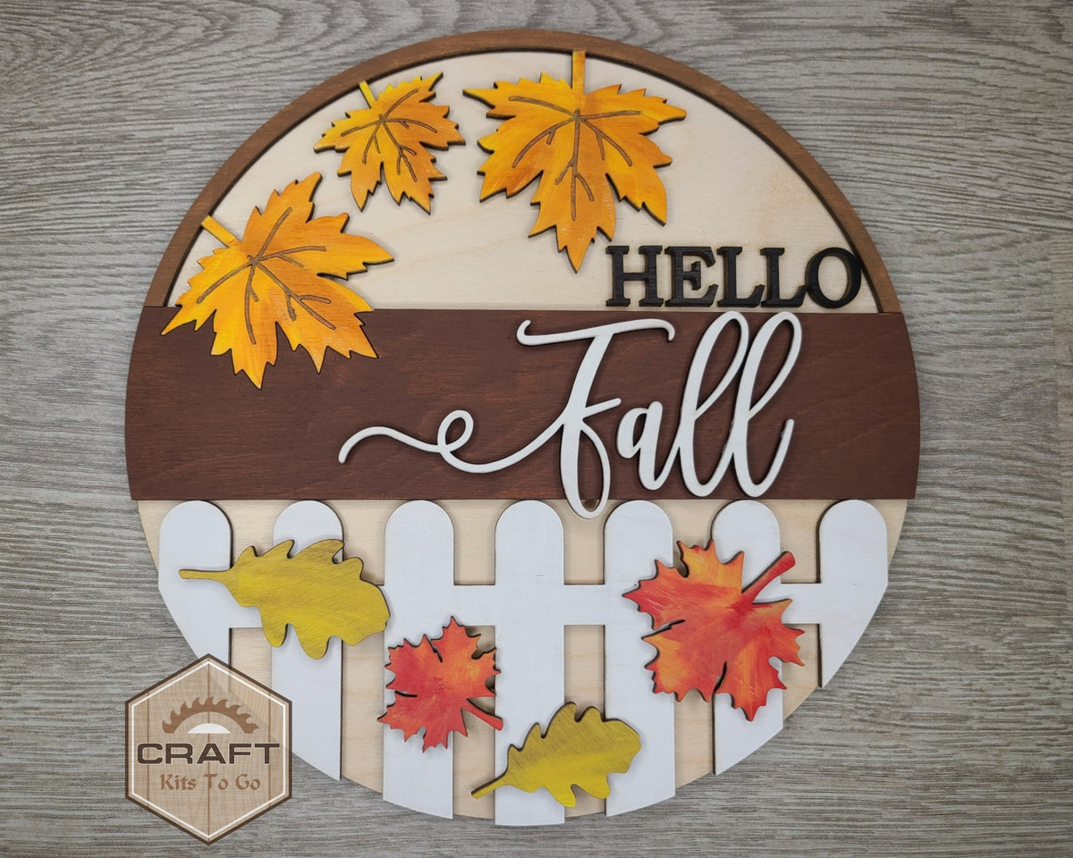 Fall Kit Sign Hello Fall Sign | #3746 – Craft Kits 2 Go