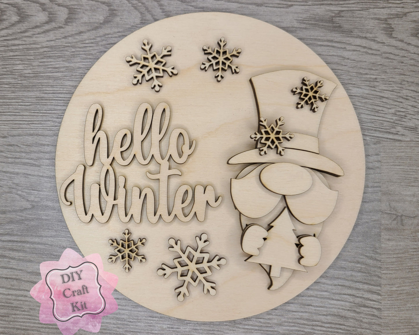 Hello Winter Gnome Sign | #3752