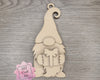 Christmas Gnome Ornament Merry Christmas Ornament DIY Craft Kit Paint kit #3836 - Multiple Sizes Available - Unfinished Wood Cutout Shapes