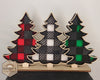 Christmas Plaid Trees Shelf Sitter Christmas Décor Christmas Craft Kit DIY Paint kit #3833 - Multiple Sizes Available - Unfinished Wood Cutout Shapes