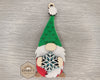 Christmas Gnome Ornament Merry Christmas Ornament DIY Craft Kit Paint kit #3838 - Multiple Sizes Available - Unfinished Wood Cutout Shapes