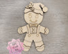 Gingerbread Boy Craft Christmas Décor Christmas Craft Kit DIY Paint kit #3938 - Multiple Sizes Available - Unfinished Wood Cutout Shapes
